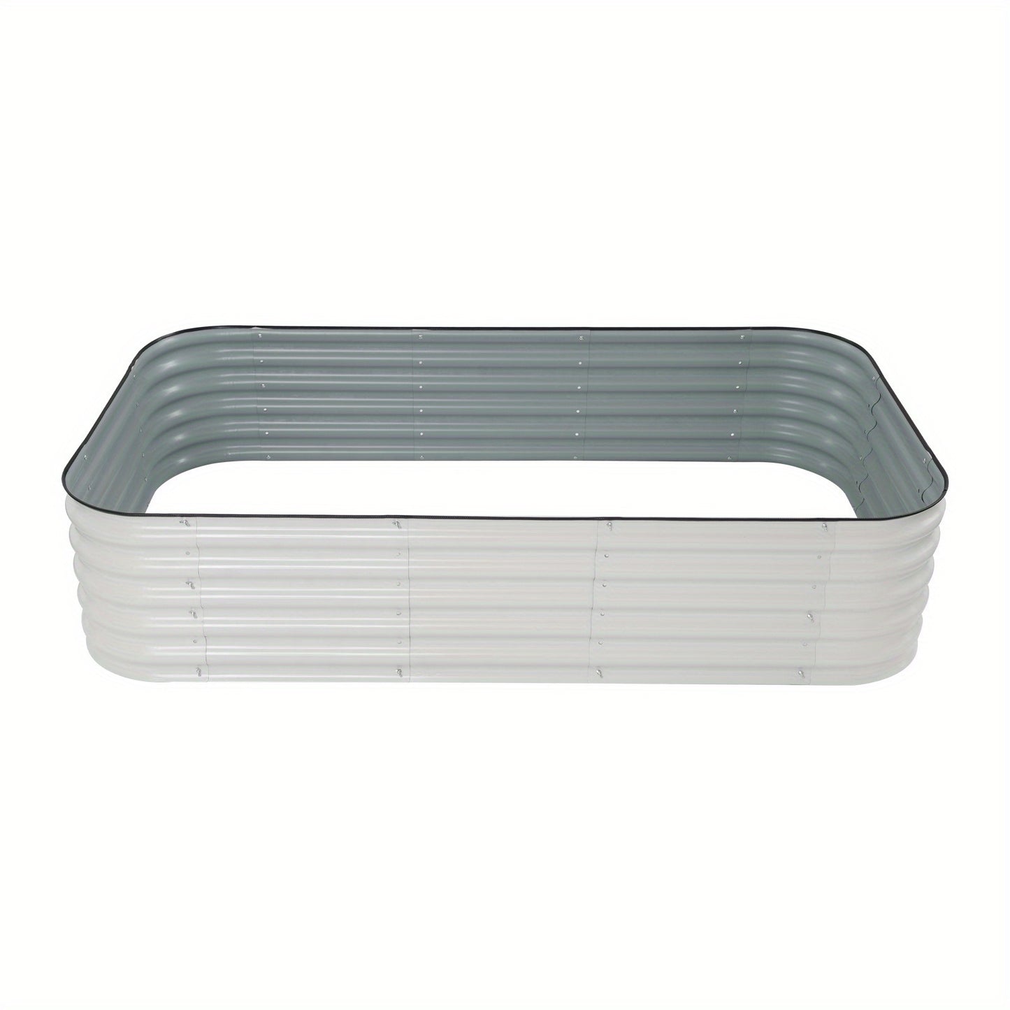 Hoogtebak – Verhoogd Plantenbed – Moestuinbak – Kruidenbak – Bloembak – Wit Metaal – 240x60x43 cm – Duurzaam & Veilig Met Beschermstrips