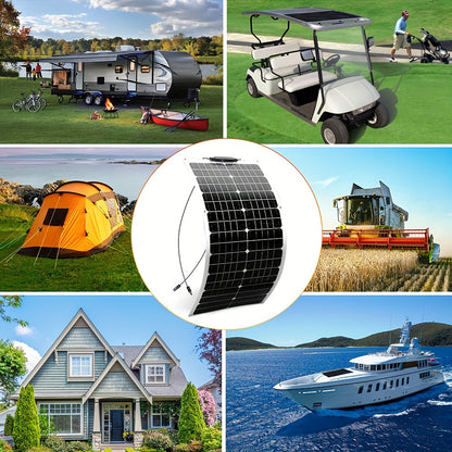 Zonnepaneel – Zonnecel – Solar Panel – Zonne-energie – Zonnepaneelset – Flexibel en Lichtgewicht – Hoog Rendement 100W (2x50W) Monokristallijn