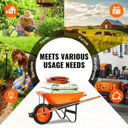 Kruiwagen – Tuinkar – Tuinkarretje – Bouwkruiwagen – Transportkar – Eénwielige Constructie – Hoge Draagkracht 150 kg