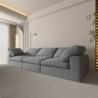 Wolkvormige Modulaire Bank – Slaapbank – Zitzak – Loungeset – Modulair Meubel – Grijs – Zachte Chenille Bekleding – Diepe Zitting