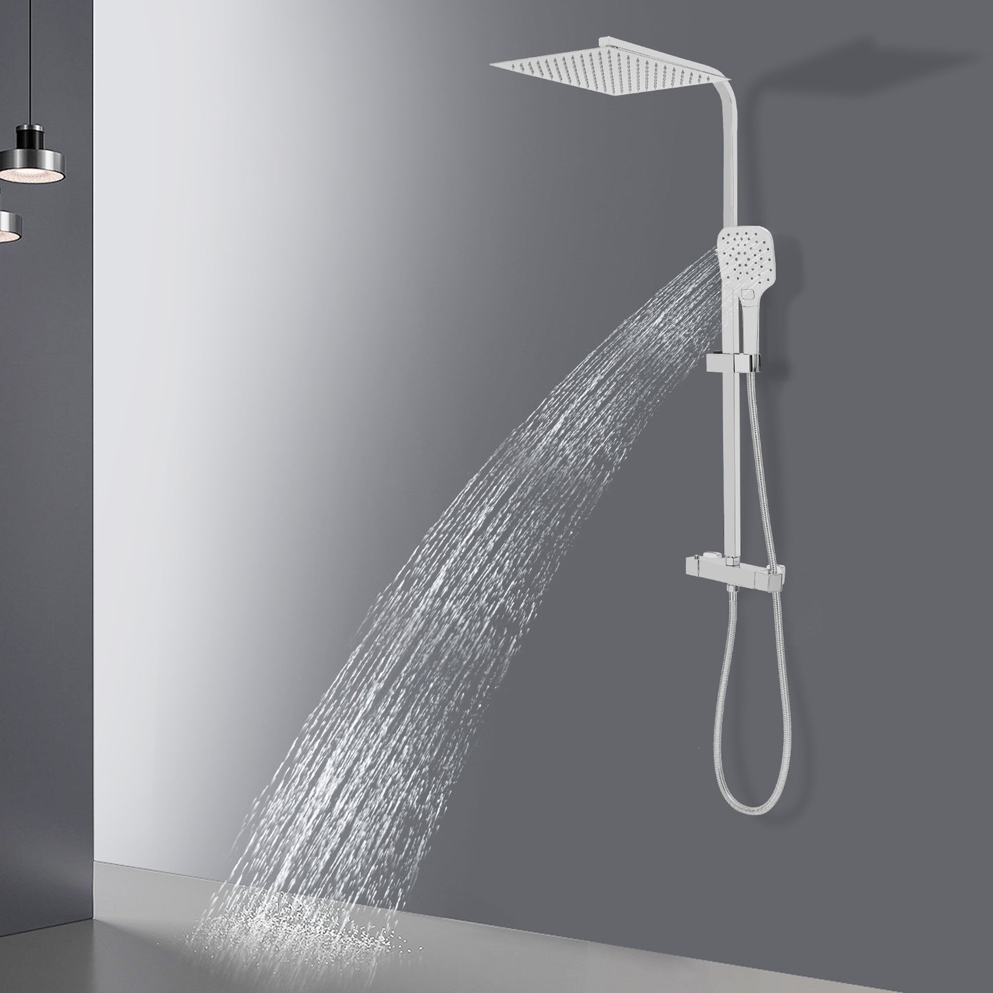 Selected Materials Two Water Spray Modes Rotating Design Adjustable Height shower set