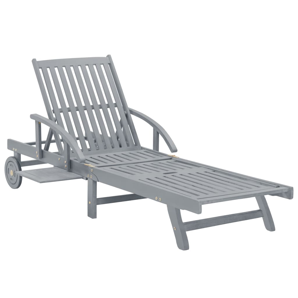 Houten Ligstoel – Houten Tuinstoel – Ligbed – Relaxstoel – Verstelbare Rugleuning – Acaciahout – Inclusief Kussen