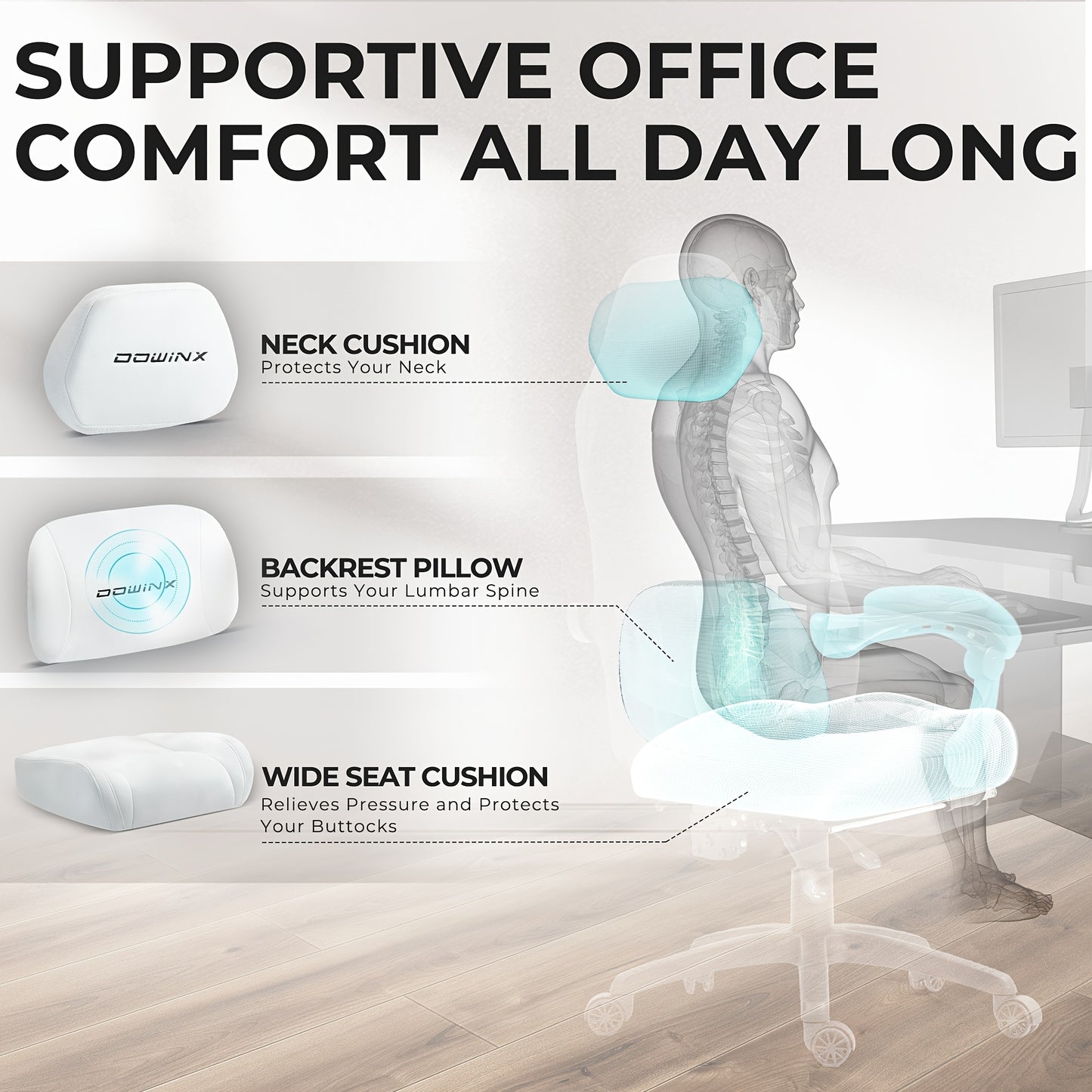 Gamingstoel Ergonomische Bureaustoel – Gaming Chair – Bureaustoel – Gamerstoel – Draaistoel – Verstelbare Hoge Rugleuning – Met Luxe Synthetisch Leer Bekleding – Met Metalen Frame