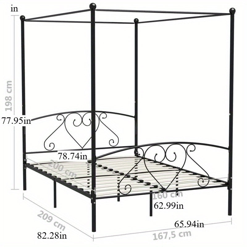 Ledikant – Babybed – Kinderbed – Meegroeibed – Peuterbed – Zwart Metaal – 160x200 cm – Stevig & Tijdloos Design