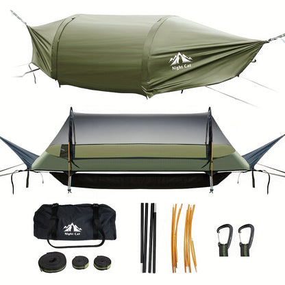 Hangmat – Hangmat Tent – Kampeerhangmat – Backpacking Hangmat – Lichtgewicht – Plat Liggen – Muskietennet – Met Opbergruimte – 200 kg Draagkracht – Duurzaam Nylon