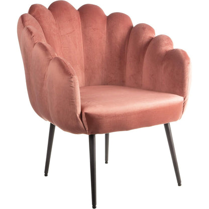 Fauteuil – Relaxstoel – Zetel – Loungestoel – Draaifauteuil – Schelpenrugleuning – Fluweelstof – 150 kg Draagkracht – Verstelbare Stalen Poten