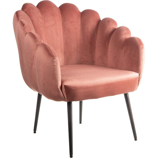 Fauteuil – Relaxstoel – Zetel – Loungestoel – Draaifauteuil – Schelpenrugleuning – Fluweelstof – 150 kg Draagkracht – Verstelbare Stalen Poten