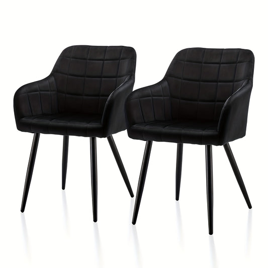 Eetkamerstoelen – Stoelen – Designstoelen – Velvet Stoelen – Armstoel – Set Van 2 – Donkergrijs – Ergonomisch Design – Memory Foam Zitting