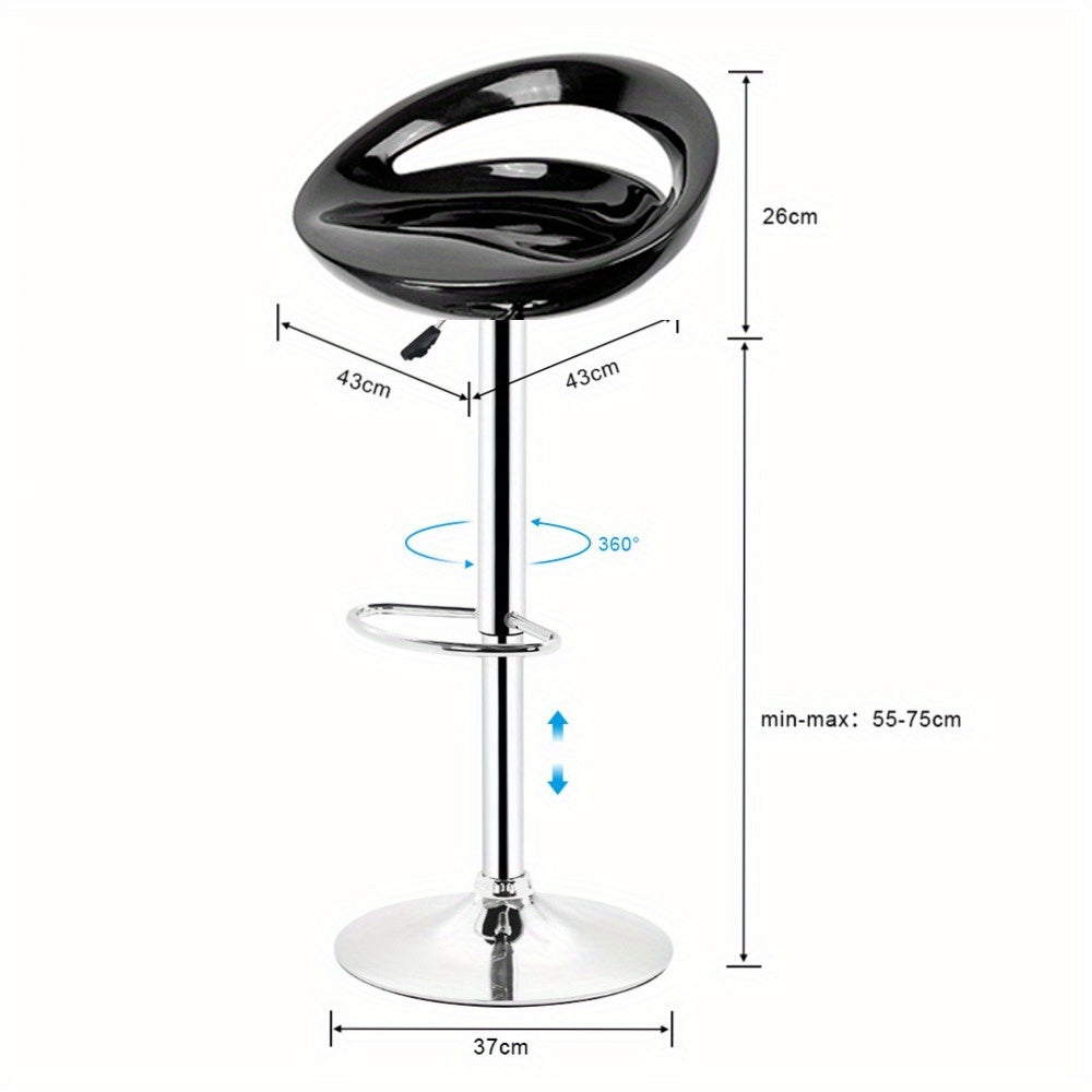 Barstoel – Barstoel Set – Barkruk – Keukenkruk – Barkrukken Verstelbaar – Zwart Mat – Verstelbare Hoogte 81-101 cm – Onderhoudsvriendelijk Materiaal