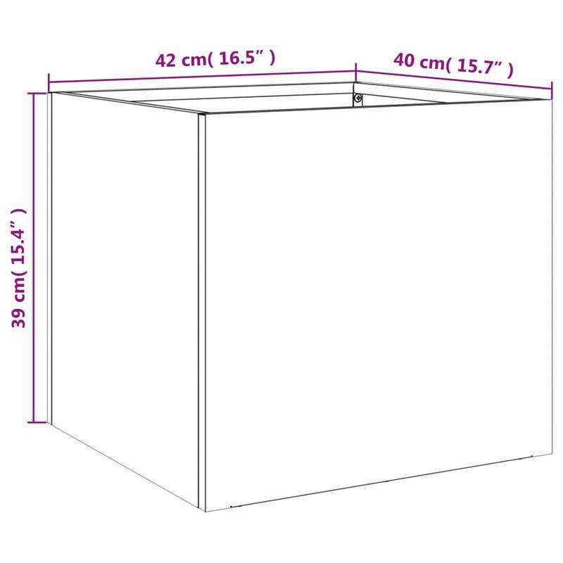 Plantenpot – Bloempot – Plantenbak – Bloembak – Tuinbak – Set van 2 – Antraciet Staal – 42x40x39 cm – Duurzaam & Robuust