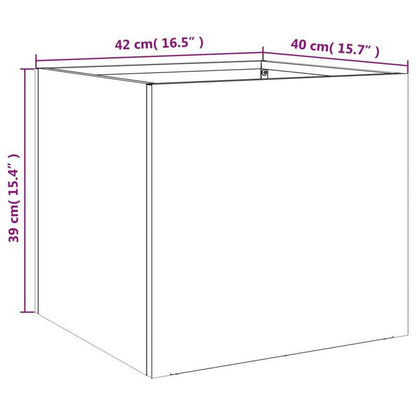 Plantenpot – Bloempot – Plantenbak – Bloembak – Tuinbak – Set van 2 – Antraciet Staal – 42x40x39 cm – Duurzaam & Robuust