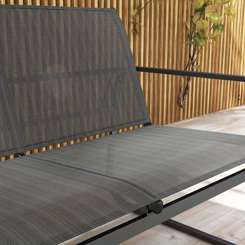 Tuinset – Tuinmeubelset – Balkonset – Patio Meubilair – Buitenmeubelset – Zwart Metalen Frame – Weerbestendig & Compact