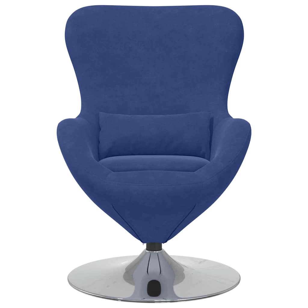 Fauteuil – Draaifauteuil – Relaxstoel – Loungefauteuil – Zitzetel – Police Blauw – Fluwelen Bekleding – Draaibaar Design