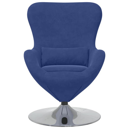 Fauteuil – Draaifauteuil – Relaxstoel – Loungefauteuil – Zitzetel – Police Blauw – Fluwelen Bekleding – Draaibaar Design