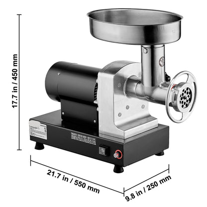 Vleesmolen – Elektrische Vleesmolen – Gehaktmolen – Worstmaker – 550W Motor – Roestvrij Staal