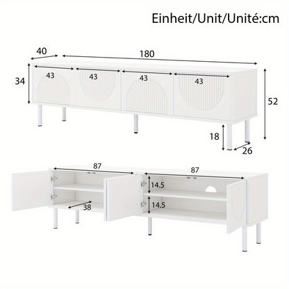 Tv-meubel – Tv-kast – Tv-meubelset – Televisiekast – Tv-dressoir – Modern minimalistisch design – Extra lang 180 cm – Ruimtebesparend – Duurzame uitvoering