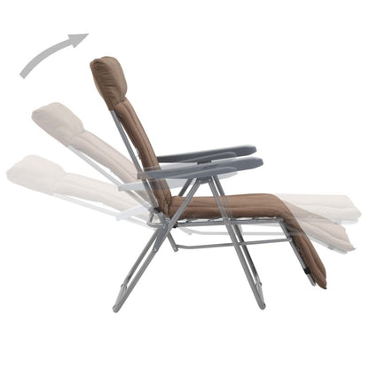 Stoelen – Tuinstoelen – Klapstoelen – Lounge Stoelen – Relaxstoelen – Verstelbare Rugleuning – Gepoedercoat Stalen Frame – Set Van 2 Met Kussens En Hoofdsteun – Bruin – Comfortabel En Stevig