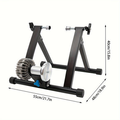 Indoor Bicycle Trainer With Advanced Steel Sports Stationary Bicycle Stand, Equipped With Noise Reducing Wheels, Suitable For 66.04-73.66 cm And 700C Wheels, Suitable For Indoor Riding, Black 55.12 X 48.01 X 40.13cm