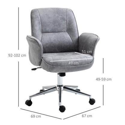 Ergonomische Bureaustoel – Bureaustoel – Werkstoel – Draaistoel – Schommelstoel – Hoogte Verstelbaar – Schommelfunctie – Microfiber Bekleding – Max. Draagkracht 120 kg