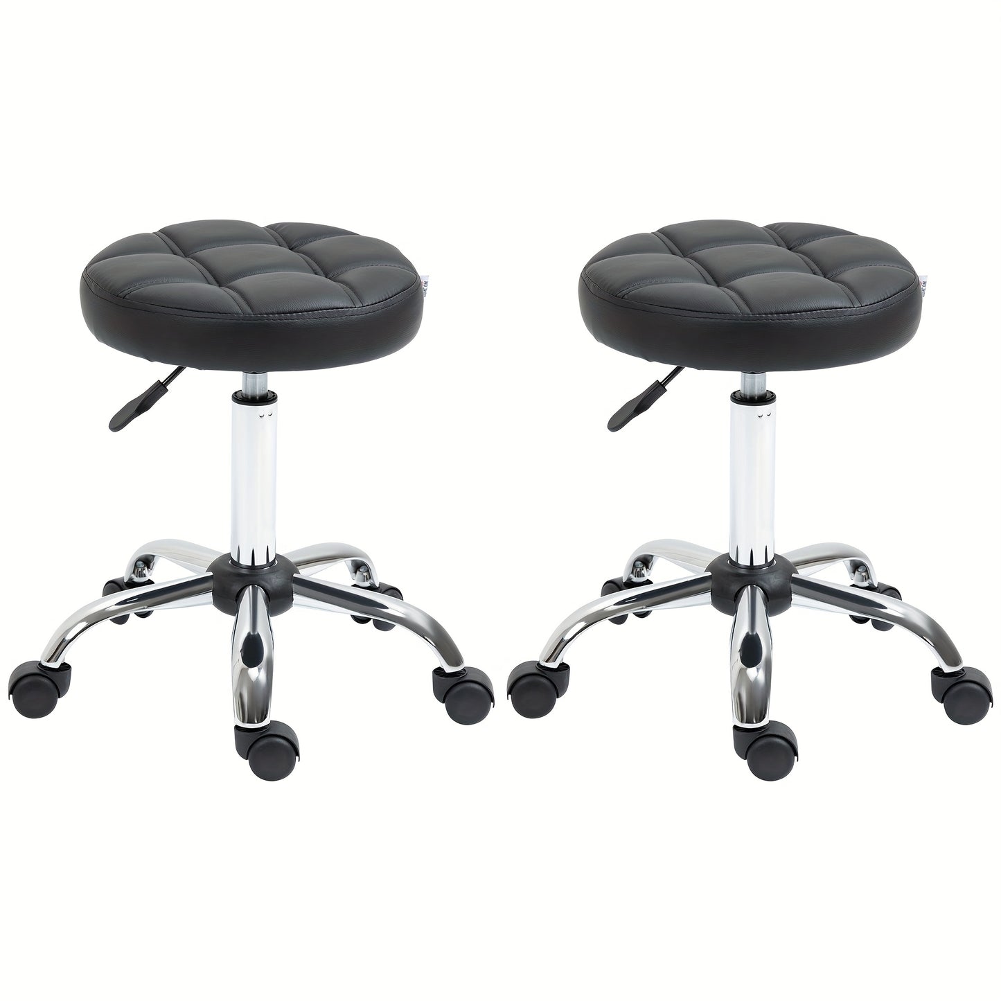 Draaistoel – Bureaustoel – Kantoostoel – Loungestoel – Kruk – Verstelbaar In Hoogte – 360° Draaibaar – Metaal Frame – Gestoffeerd Imitatieleer – Wieltjes – Ergonomisch