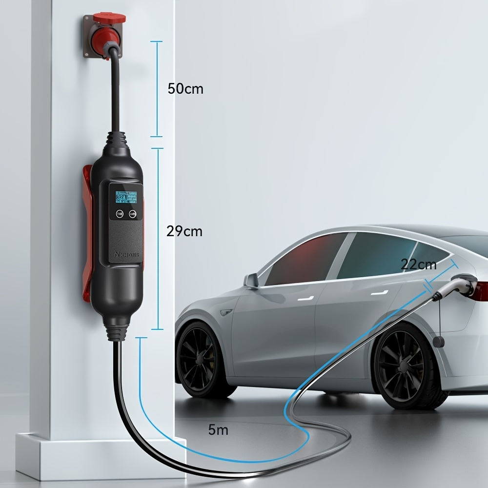 EV Oplader – Elektrische Auto Lader – EV Laadstation – Thuislader – Draagbare Laadkabel – 11kW Vermogen – WiFi App Bedienbaar