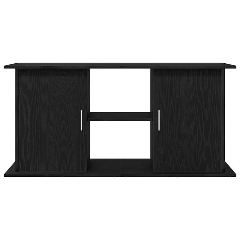 Aquariumkast – Aquariumstandaard – Aquariummeubel – Vissenkast – Aquariummeubelstuk – Zwart – Massief Eikenhout – Stevig 121x41x58 cm