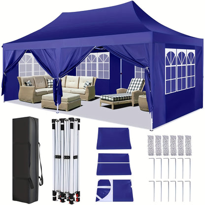 Pop-Up Tent – Tuinkamer – Partytent – Outdoor Tent – Zonwering – 3x6 Meter – 6 Afneembare Zijwanden – Aluminium Frame