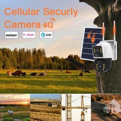 Draadloze Beveiligingscamera – Wifi Loze Camera – 3G/4G Camera – Buiten Camera – PTZ Bewegingsmelder – 3-Stuks Set – 2K HD Nachtzicht – Zonne-energie Met Simkaart