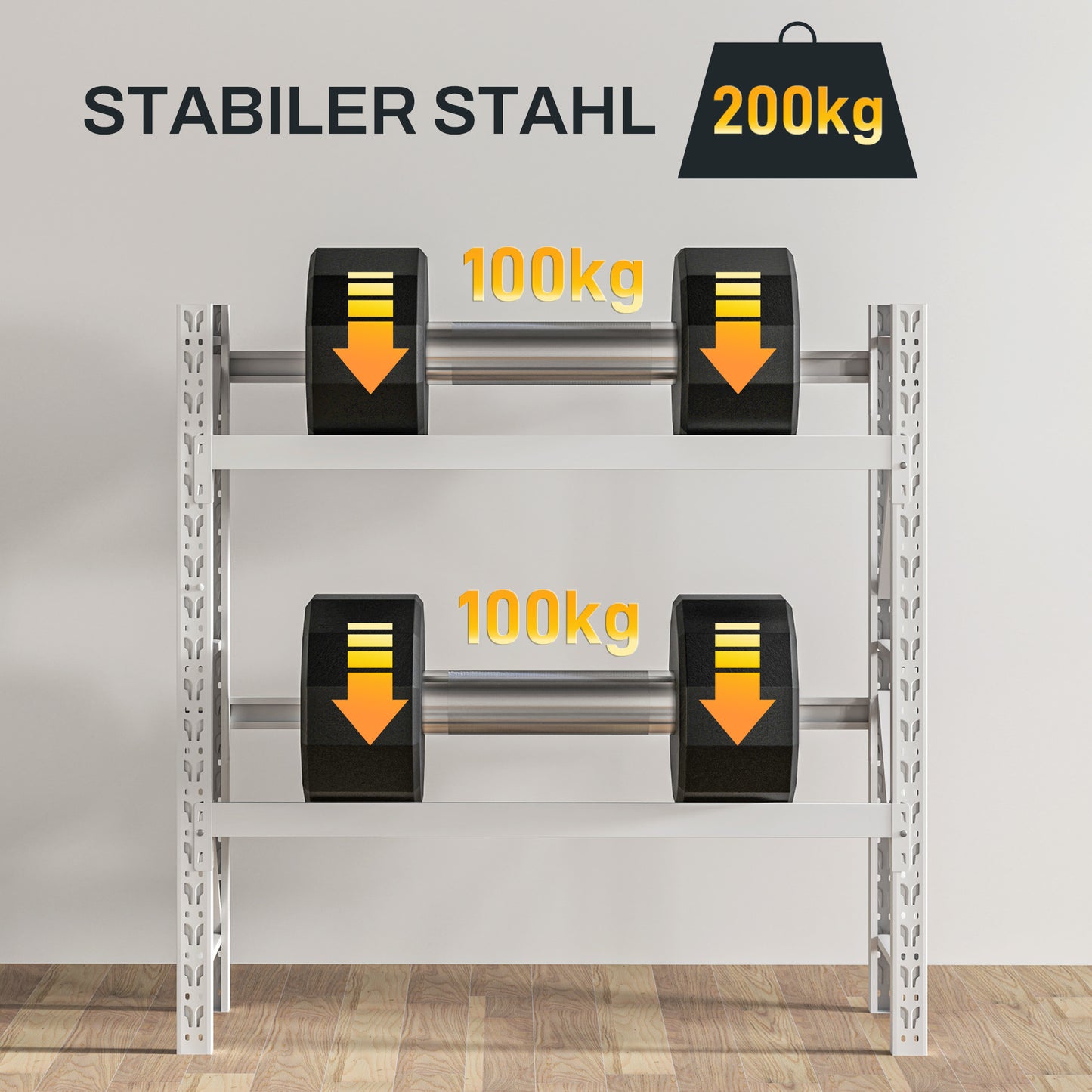 Drankenkistenrek – Bewaarkastje – Opbergrek – Krattenrek – Stelling – Wit Stalen Frame – Verstelbare Hoogte – 110x30x110 cm – 6 Kratten capaciteit
