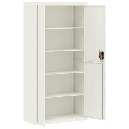 Archiefkast – Dossierkast – Ladenkast – Opbergkast – Documentenkast – Wit Stalen Design – Ruime Indeling 90x40x180 cm