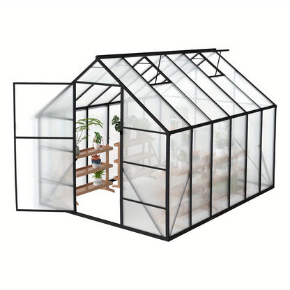 Aluminium Kweekkas – Serre – Groentekas – Plantenkas – Tuinkas – 310x250x205 cm – Stevig Aluminium Frame – PC Panelen Met Ventilatie