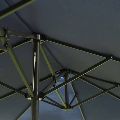 Grote Ovale Parasol – Zonnescherm – Terrasparasol – Dubbele Parasol – Marktparasol – Handzwengel – Lichtbruin Polyester – Windbestendig & XXL Schaduw