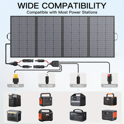 400W Zonnepaneel – Draagbaar Zonnepaneel – Opvouwbaar Solar Paneel – Mobiel Zonnepaneel – Zonne-energie Systeem – Monokristallijn – Hoog Rendement 23,5% – Lichtgewicht & Onderhoudsvrij