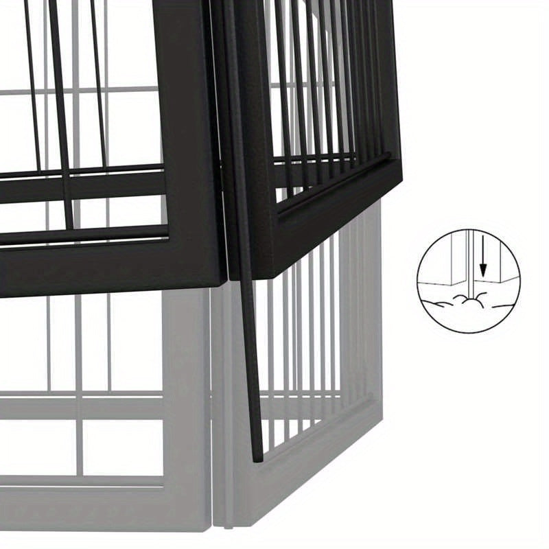 Hondenren – Hondenkooi – Hondenkennel – Buitenren – Hondenhek – Zwart – Gepoedercoat Metaal – 50x100 cm – Veilig Sluitbare Deuren – Robuust Gaas