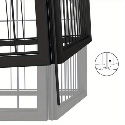 Hondenren – Hondenkooi – Hondenkennel – Buitenren – Hondenhek – Zwart – Gepoedercoat Metaal – 50x100 cm – Veilig Sluitbare Deuren – Robuust Gaas