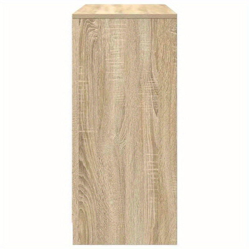 Dressoir – Ladekast – Opbergkast – Woonkamerkast – Commode – Sonoma Classic – Eucalyptus Houtafwerking – 2 Deuren Met Glazen Panelen – 2 Laden – 2 Planken – 90 kg Draagvermogen – Eenvoudige Montage