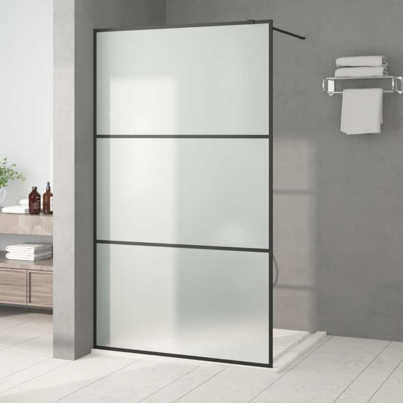 Douchewand – Inloopdouche – Veiligheidsglas – Douchecabine – Douchedeur – Mat Zwart Aluminium Frame – 115x195 cm – Easy-Clean Coating