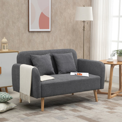 2-zitsbank – tweezitsbank – loveseat – zitbank – bankstel – fluwelen bekleding – verstelbare houten poten – 130x70x80 cm – inclusief 2 sierkussens