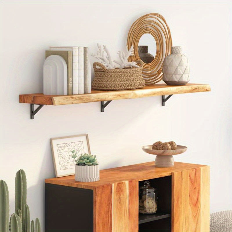 Wandplank – Muurplank – Plank – Zwevende Plank – Houten Plank – Acaciahout Massief – 120x30x2,5 cm – Boomrand Design