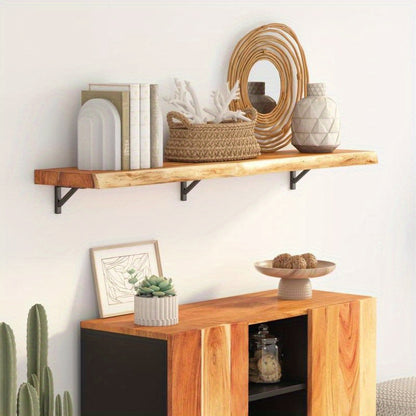 Wandplank – Muurplank – Plank – Zwevende Plank – Houten Plank – Acaciahout Massief – 120x30x2,5 cm – Boomrand Design