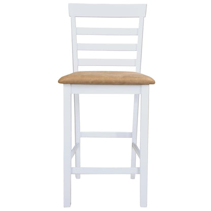 Eetkamerset – Barkrukset – Keukentafelset – Bistroset – Barset – Wit – Houten fineer tafelblad – Comfortabele gestoffeerde barkrukken