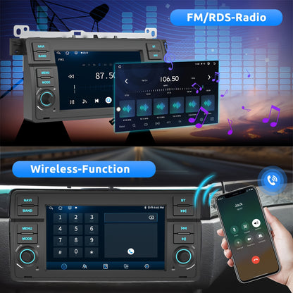 Autoradio – Car Stereo – Touchscreen Radio – Android Car Stereo – Double Din Autoradio – 7 Inch Touchscreen – Android 14 Systeem – WiFi & Bluetooth Connectivity
