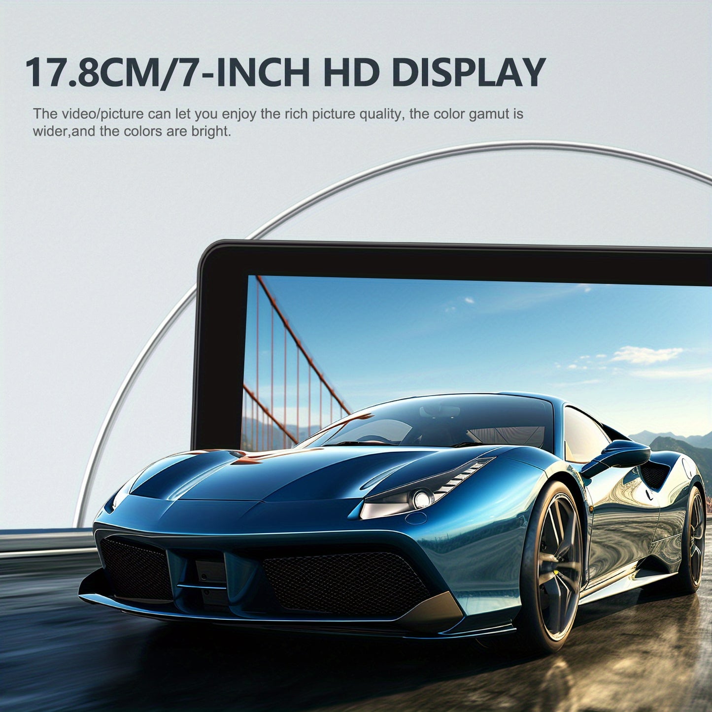 7-inch Autoradio – Car Player – Multimedia Systeem – Auto Entertainment – Draagbare Stereo – Draadloze CarPlay – Android Auto – Nachtzicht Camera Ondersteuning – 1024x600 IPS Scherm – Ingebouwde Speaker