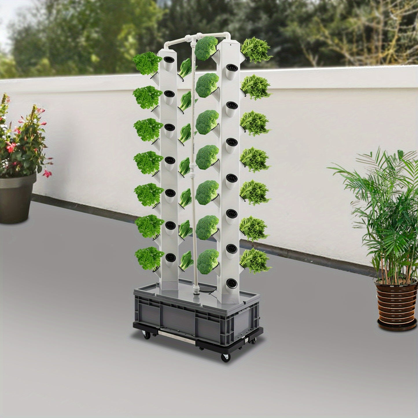 Hydroponic Tuinieren – Verticale Groei Toren – Hydroponisch Kweekstation – Watercultuur Systeem – Planten Kolom Toren – Compact Designerformaat – Duurzaam PP Materiaal