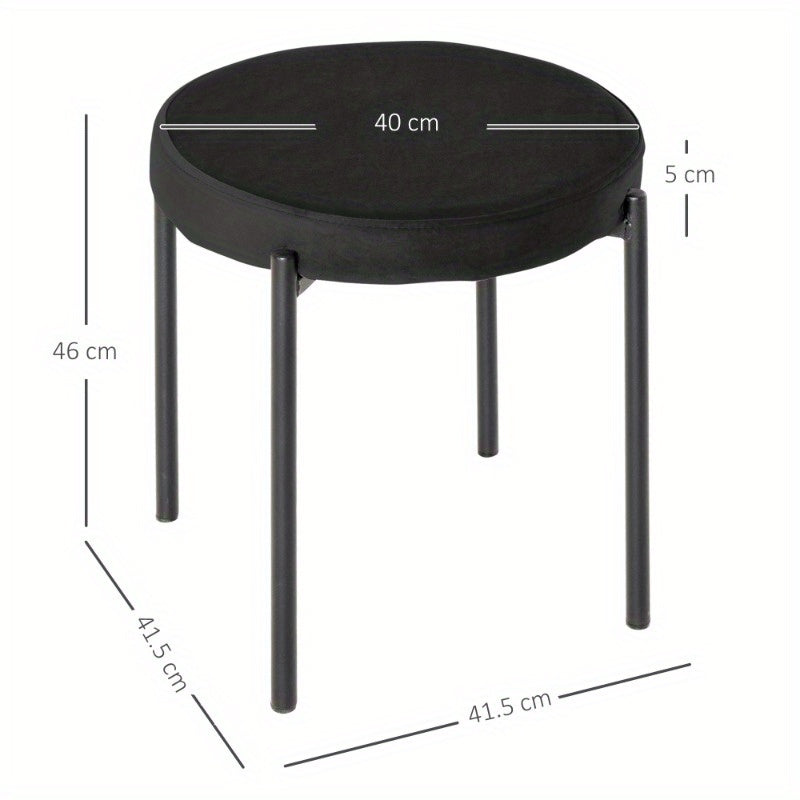 Barkruk – Stapelbare Kruk – Barstoel – Eetkamerstoel – Keukenkruk – Velvet Zitting – Zwart Metalen Frame – Set Van 4