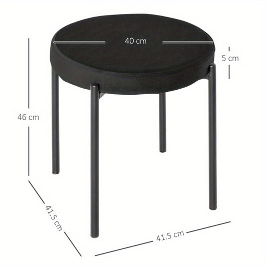 Barkruk – Stapelbare Kruk – Barstoel – Eetkamerstoel – Keukenkruk – Velvet Zitting – Zwart Metalen Frame – Set Van 4