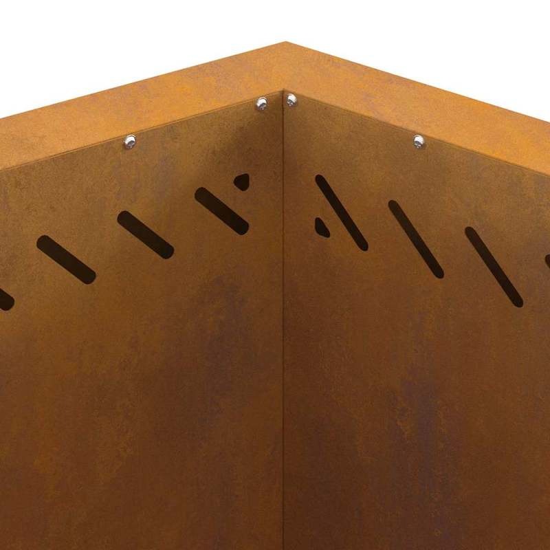 Large Rectangular Brown Metal Fire Pit - 58x58x51cm Outdoor Indoor Patio Heater, Durable Modern Design for Garden, Terrace & Winter Heating, Cozy Gatherings - Compatible with Firewood & Log Burners (No Ignition System Include
