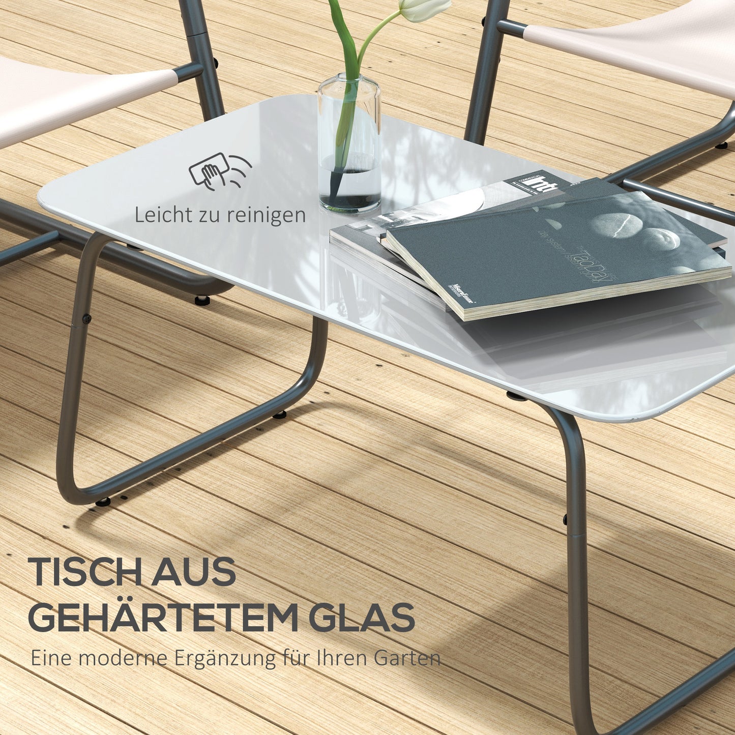Tuinmeubelset 4-Delig – Balkonset – Terrasmeubilair – Buitenmeubels – Loungeset – Crèmewit – Weerbestendig Mesh – Gepoedercoat Stalen Frame