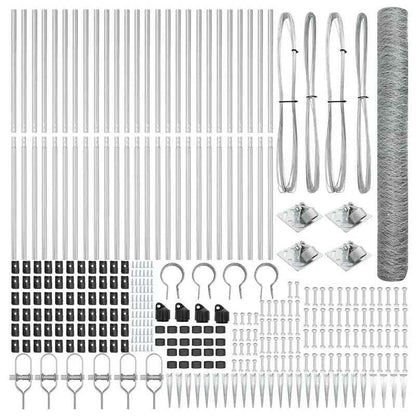 3D Tuinafscheiding – Tuinhek – Schutting – Tuinborder – Erfafscheiding – Zilveren PVC-Gecoat Staal – 1,4 x 50 Meter – Winterhard & Weerbestendig