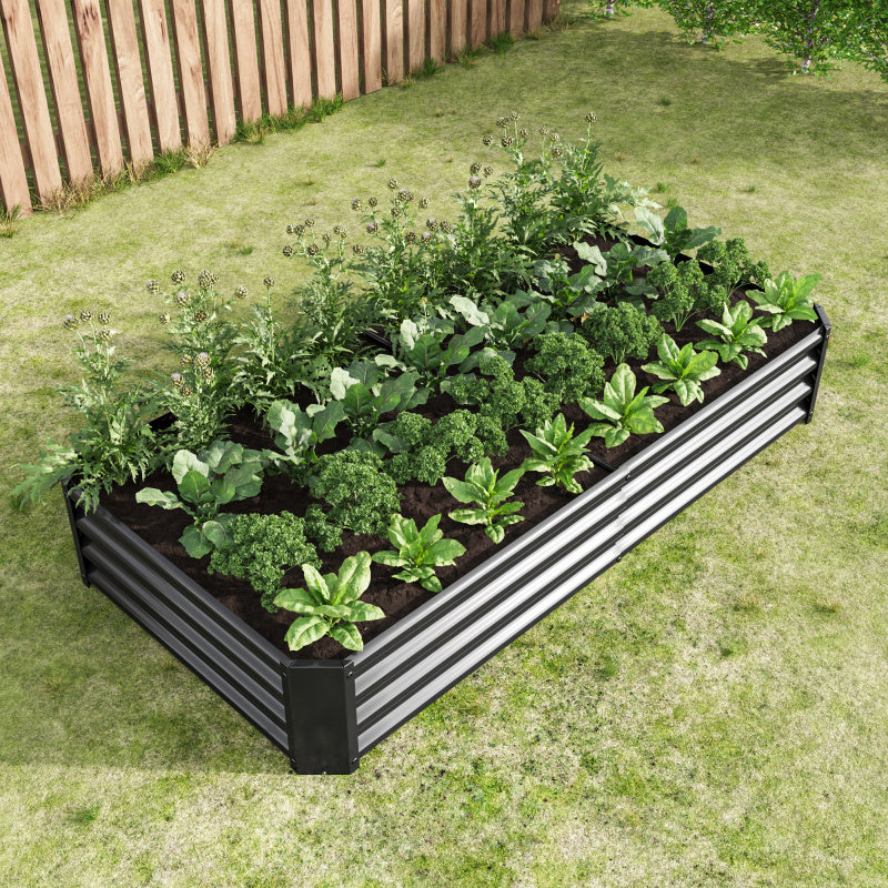 Hochbed – Metaal Tuinbed – Verhoogd Plantbed – Moestuinbak – Staal Kasbak – Robuust Staal – Roestbescherming – 182x91x30 cm